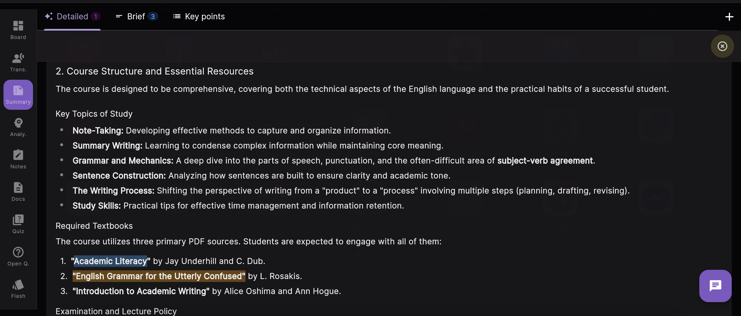 Studyways — AI-generated summary with highlights